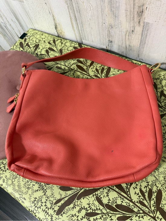 Laggo Handbags - Laggo Coral Leather Hobo Shoulder Bag with Gold Accents
